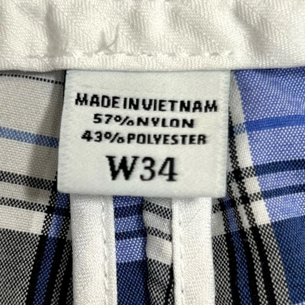 FOOTJOY Men’s Blue Black Plaid Golf Golfer‎ Golfing Preppy Shorts Size 34 Waist